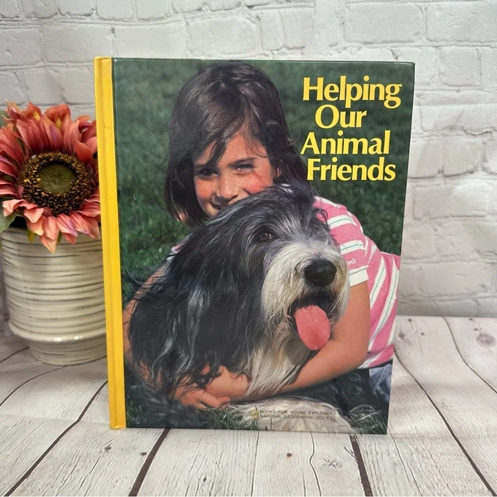 vtg 1985 Helping Our Animal Friends childrens hardcover Book national geographic